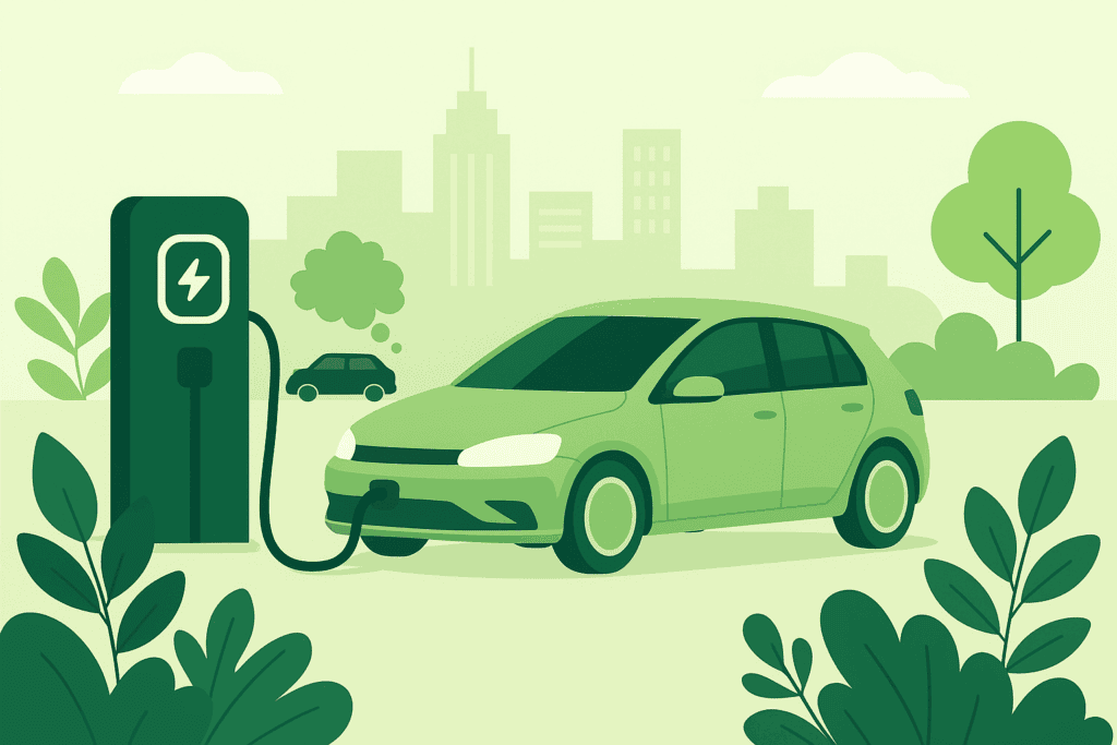Werkgever bekijkt grafiek over eindheffing voor zakelijke auto van de zaak met CO₂-uitstoot.